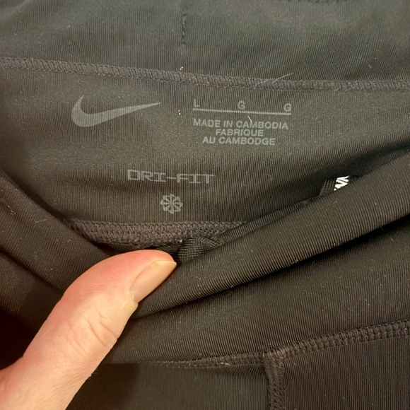 Nike Dry Fit Black Large Running Pants/tights with zipper cuff Athletic Workout - Picture 5 of 9